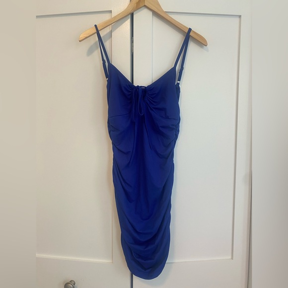 Blue mini dress with cutout - Picture 5 of 7